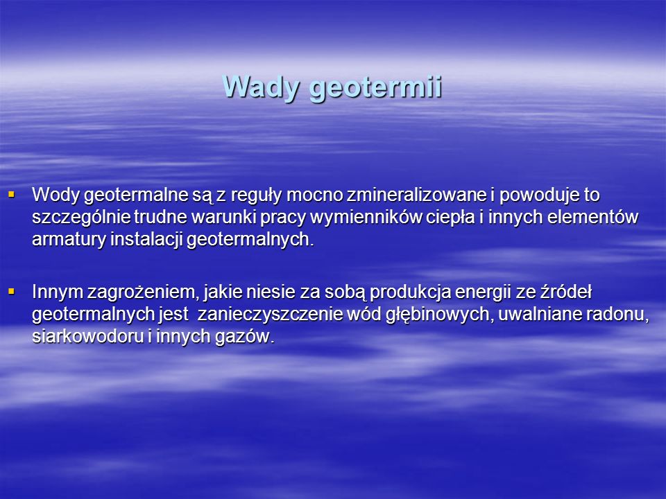 Energia Geotermalna Pompy Ciep A Ma E Elektrownie Wodne Ppt Pobierz